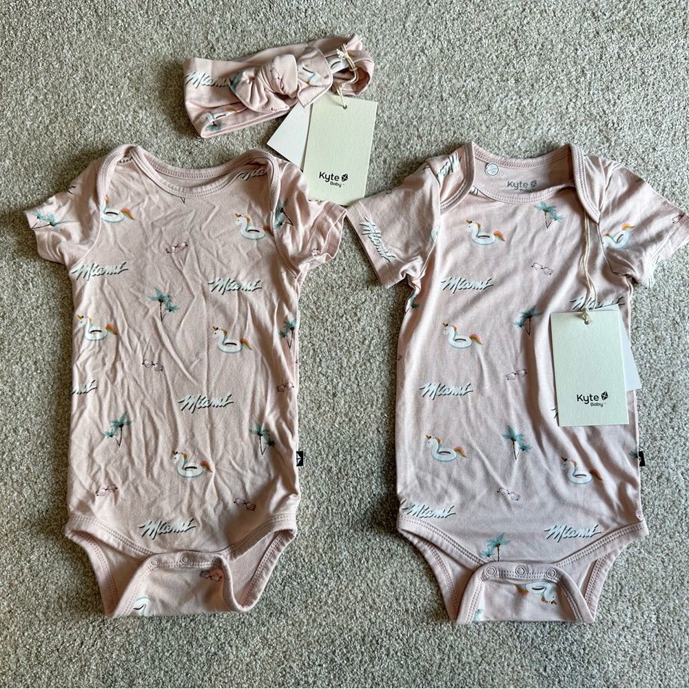 Miami Heat + Kyte Baby Collaboration Baby Girl Bundle, 3-6M and 6-12M
